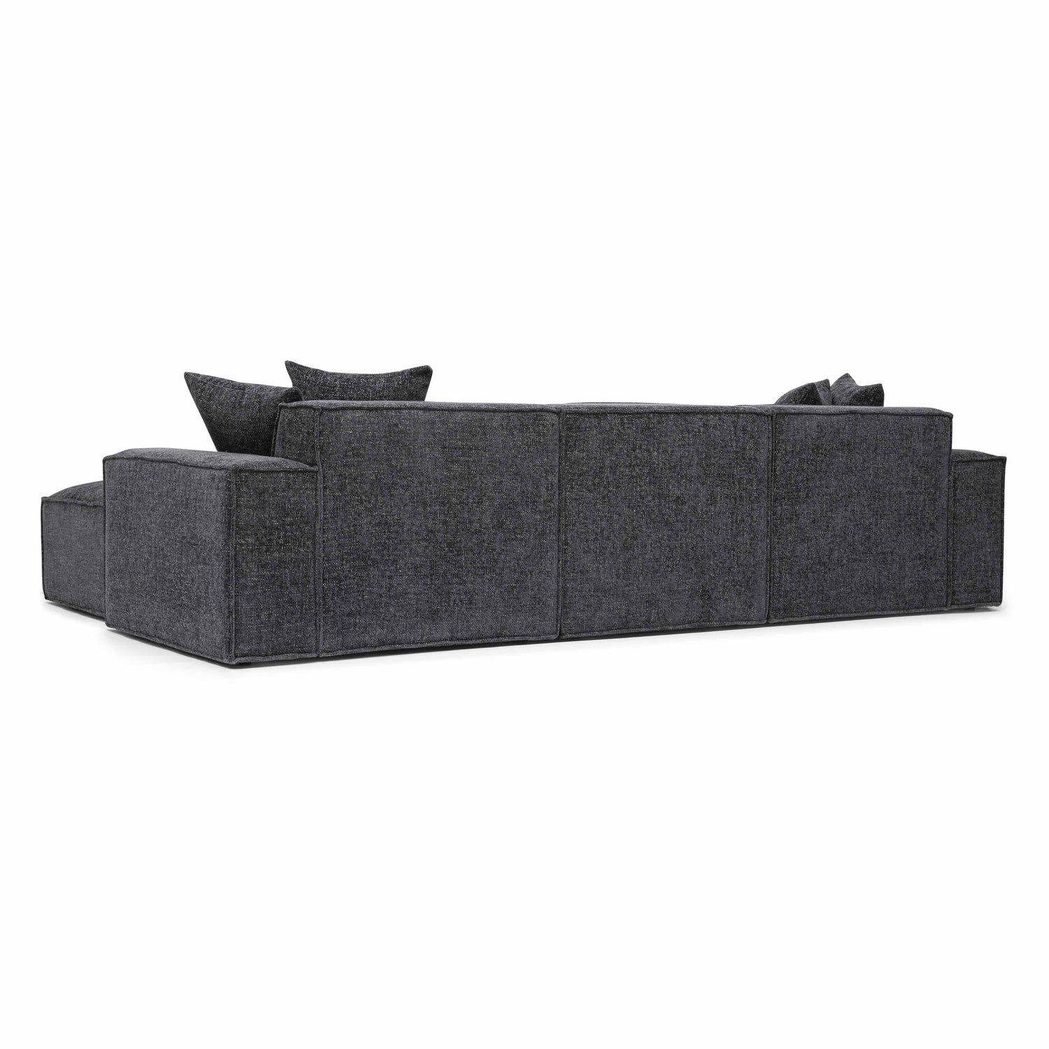 Mindy Charcoal Chenille Basketweave Modular Sectional