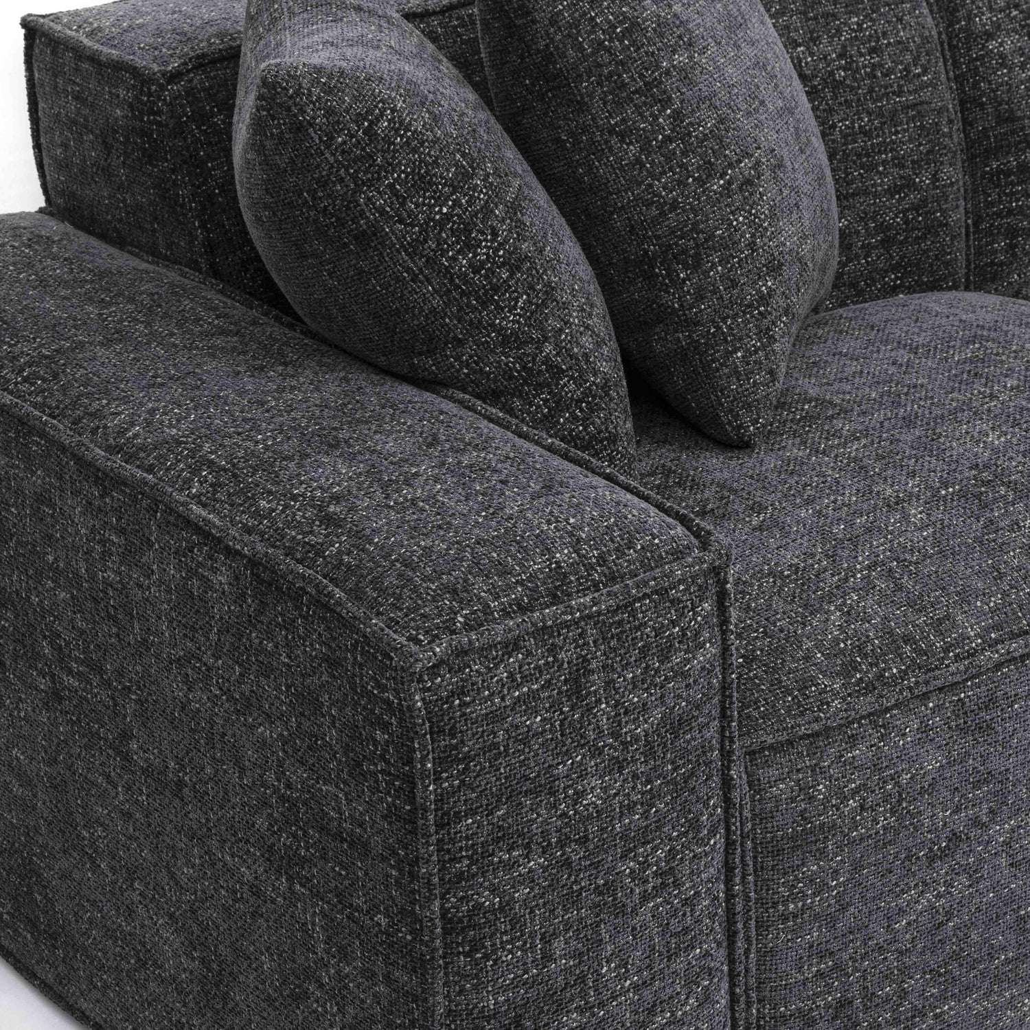 Mindy Charcoal Chenille Basketweave Modular Sectional