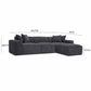 Mindy Charcoal Chenille Basketweave Modular Sectional