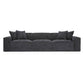 Mindy Charcoal Chenille Basketweave Modular Sofa