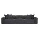 Mindy Charcoal Chenille Basketweave Modular Sofa