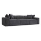 Mindy Charcoal Chenille Basketweave Modular Sofa