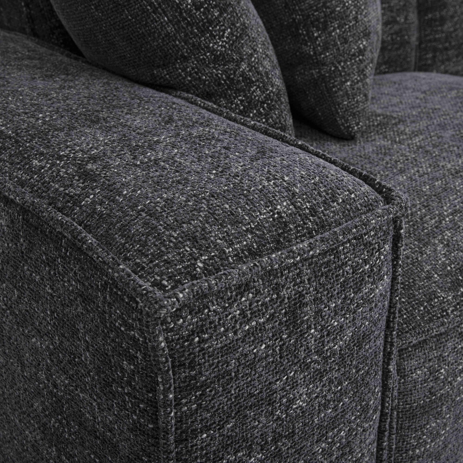 Mindy Charcoal Chenille Basketweave Modular Sofa