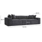 Mindy Charcoal Chenille Basketweave Modular Sofa