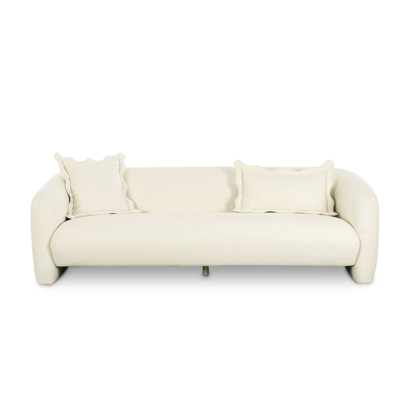 Lou 91" Performance Velvet Sofa - Cream