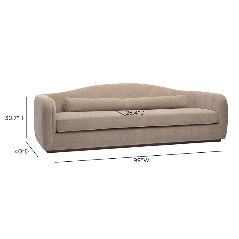 Camille 99" Sofa - Stone