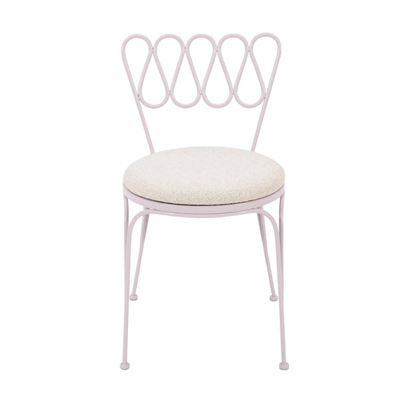 Erica Pink Wrought Iron Outdoor Chair