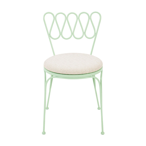 Erica Mint Green Wrought Iron Outdoor Chair