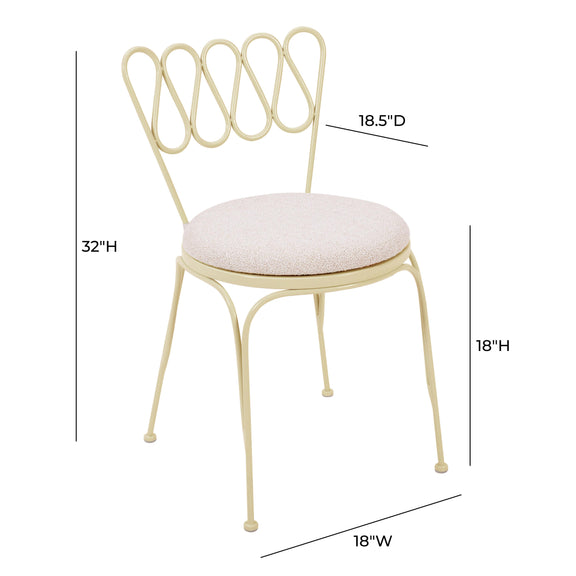 Erica Cream Wrought Iron Outdoor Chair