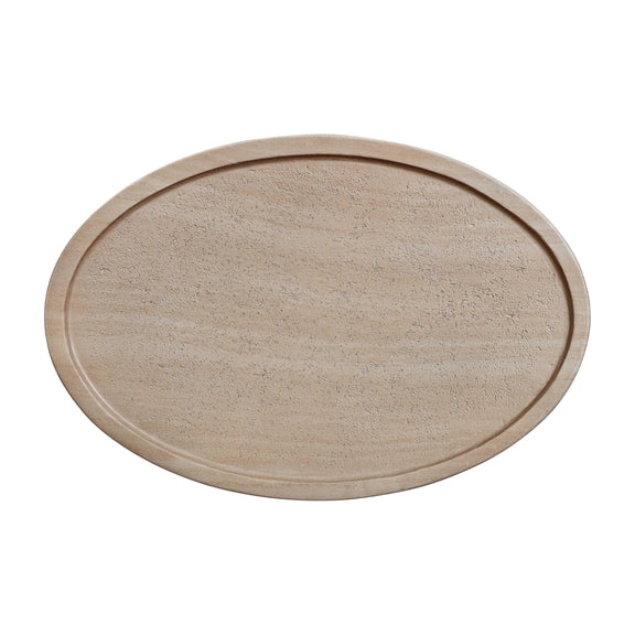 Eclipse Textured Faux Travertine Indoor / Outdoor Side Table