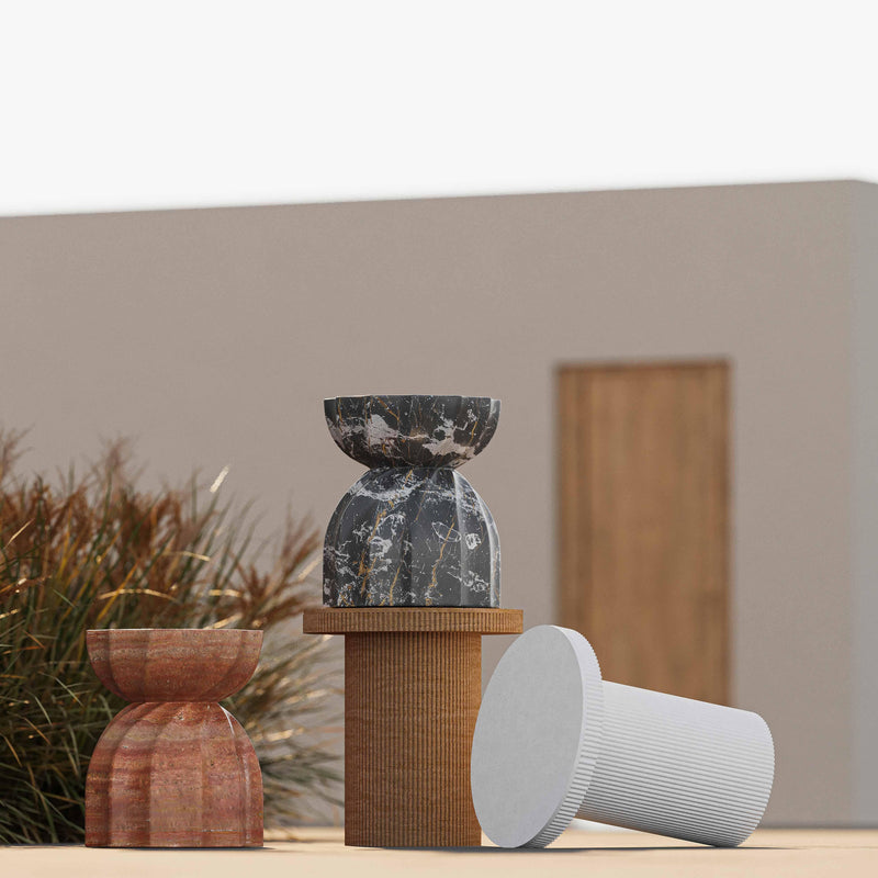 Turin Indoor/Outdoor Concrete Stool - Red