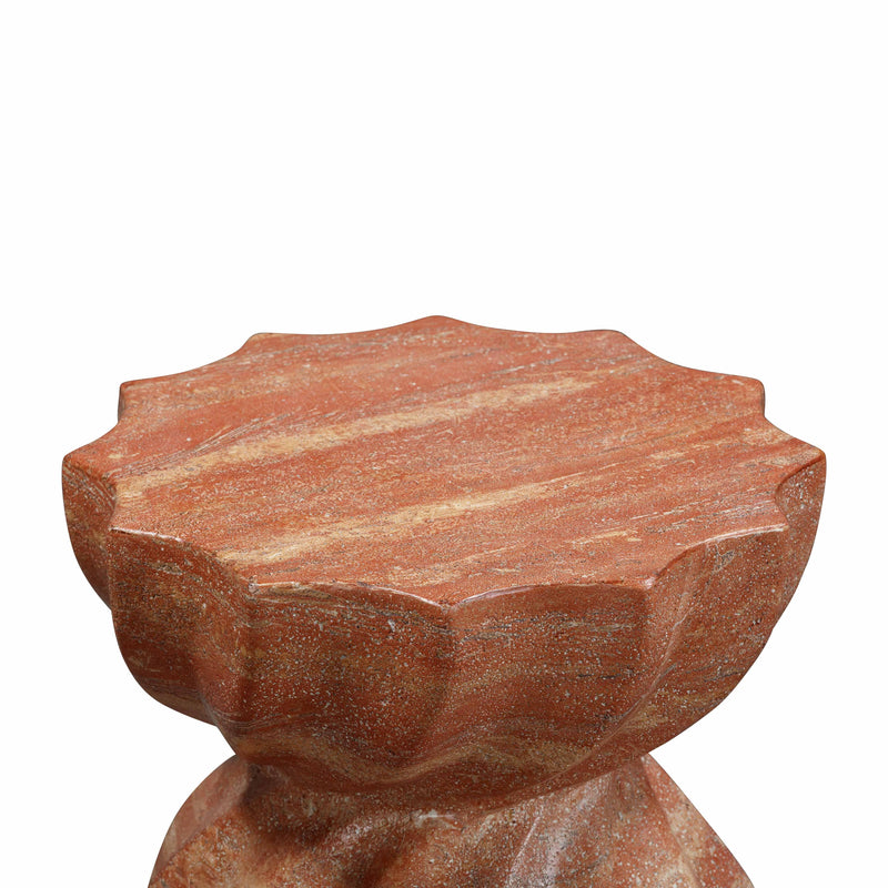 Turin Indoor/Outdoor Concrete Stool - Red