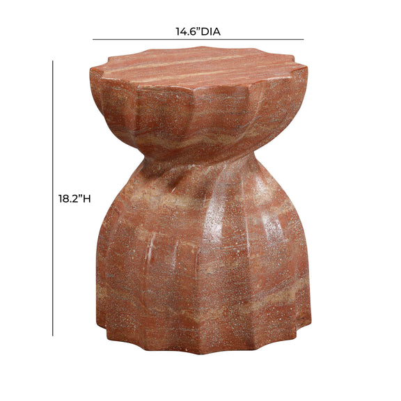 Turin Indoor/Outdoor Concrete Stool - Red