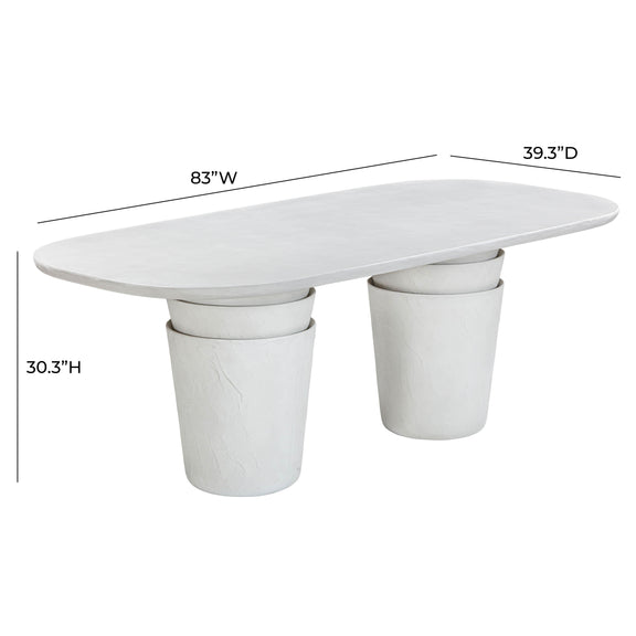 Margot Light Grey Faux Plaster Indoor / Outdoor Concrete Dining Table