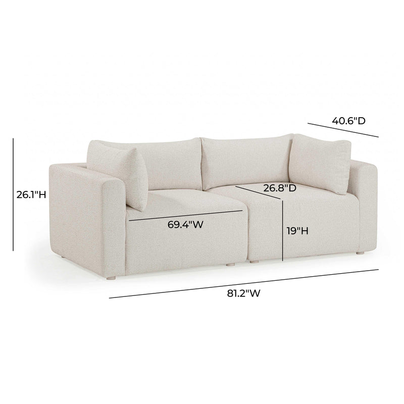 Hangover Cream Outdoor Modular Loveseat