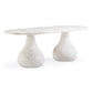 Smooch White Faux Marble Print Indoor / Outdoor 87 inch Oval Dining Table