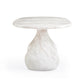 Smooch White Faux Marble Print Indoor / Outdoor 87 inch Oval Dining Table