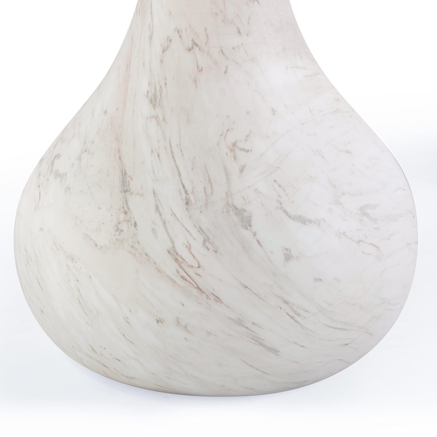 Smooch White Faux Marble Print Indoor / Outdoor 87 inch Oval Dining Table