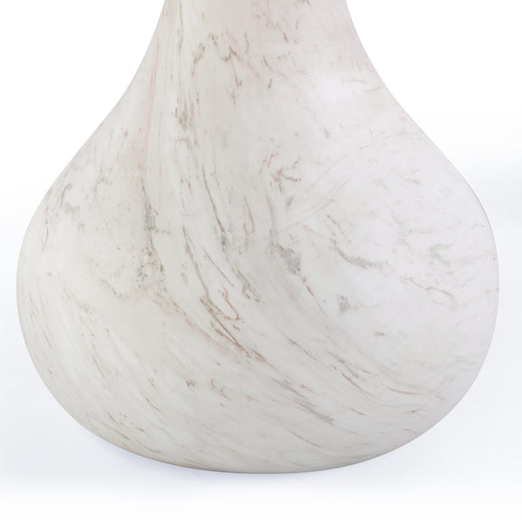 Smooch White Faux Marble Print Indoor / Outdoor 87 inch Oval Dining Table