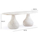 Smooch White Faux Marble Print Indoor / Outdoor 87 inch Oval Dining Table