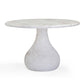 Smooch White Faux Marble Print Indoor / Outdoor 47" Round Dining Table