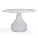 Smooch White Faux Marble Print Indoor / Outdoor 47" Round Dining Table