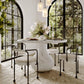 Smooch White Faux Marble Print Indoor / Outdoor 47" Round Dining Table
