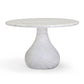 Smooch White Faux Marble Print Indoor / Outdoor 47" Round Dining Table