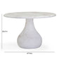 Smooch White Faux Marble Print Indoor / Outdoor 47" Round Dining Table
