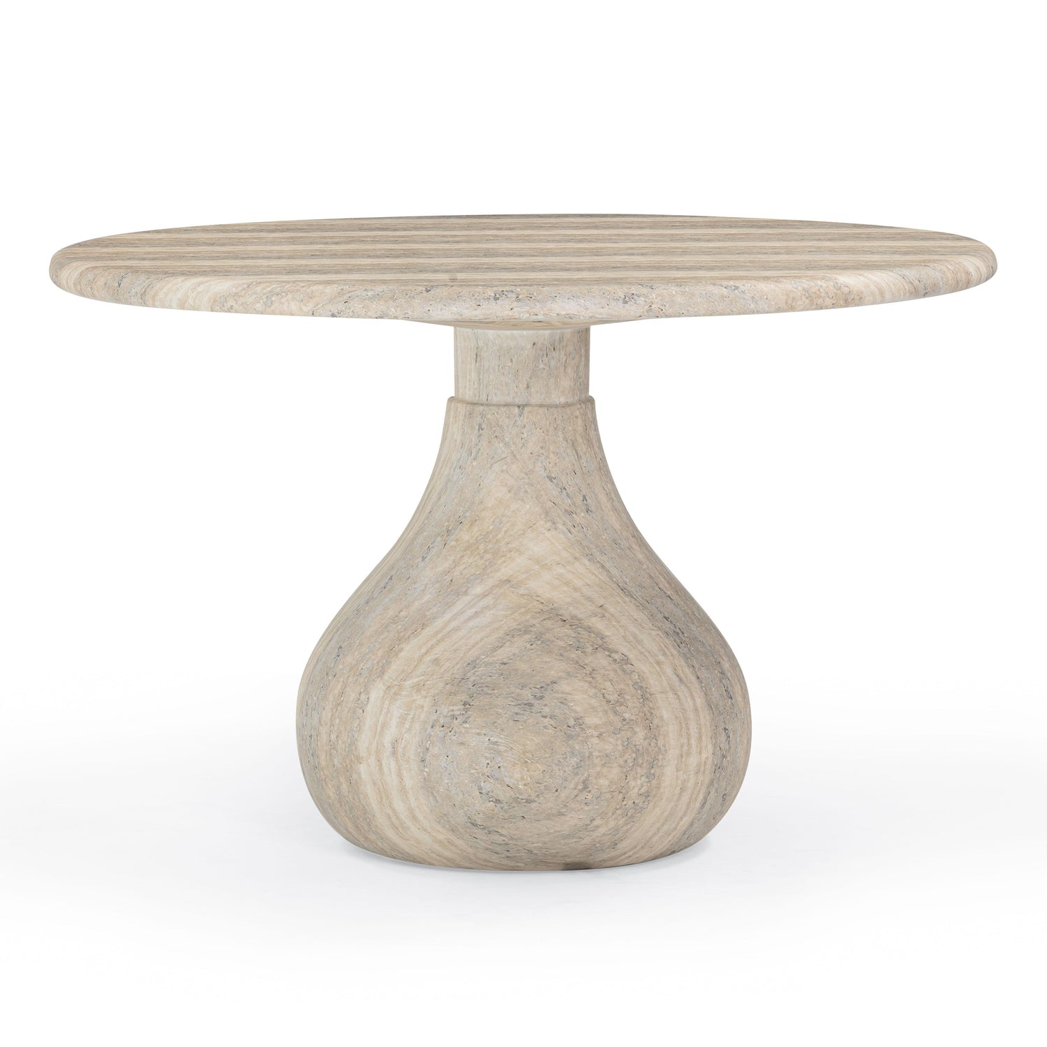 Smooch Faux Travertine Indoor / Outdoor 47" Round Dining Table