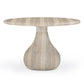 Smooch Faux Travertine Indoor / Outdoor 47" Round Dining Table
