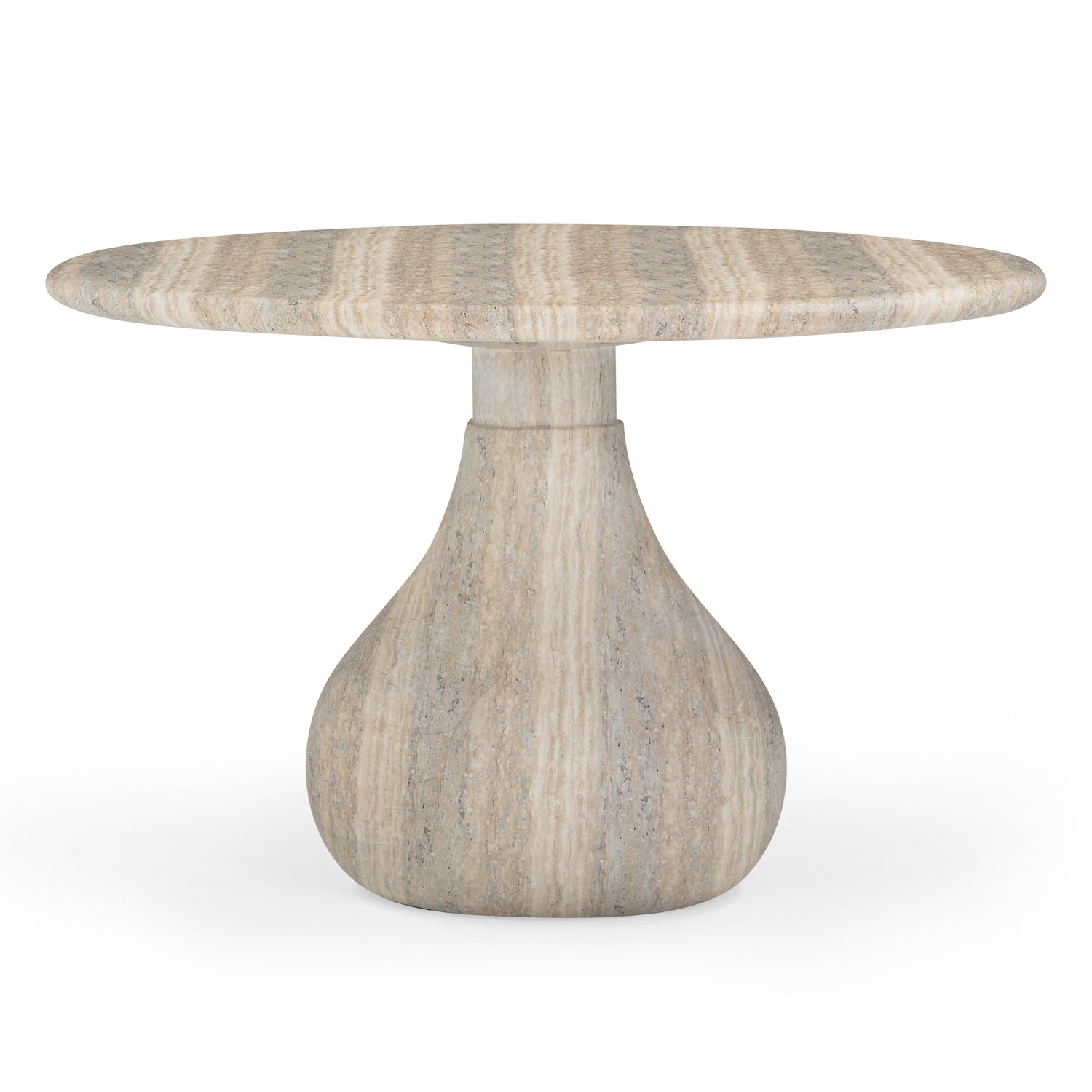 Smooch Faux Travertine Indoor / Outdoor 47" Round Dining Table