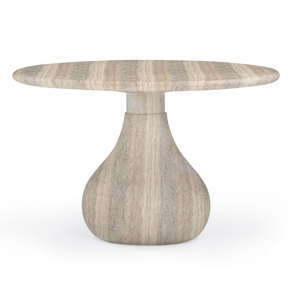 Smooch Faux Travertine Indoor / Outdoor 47" Round Dining Table