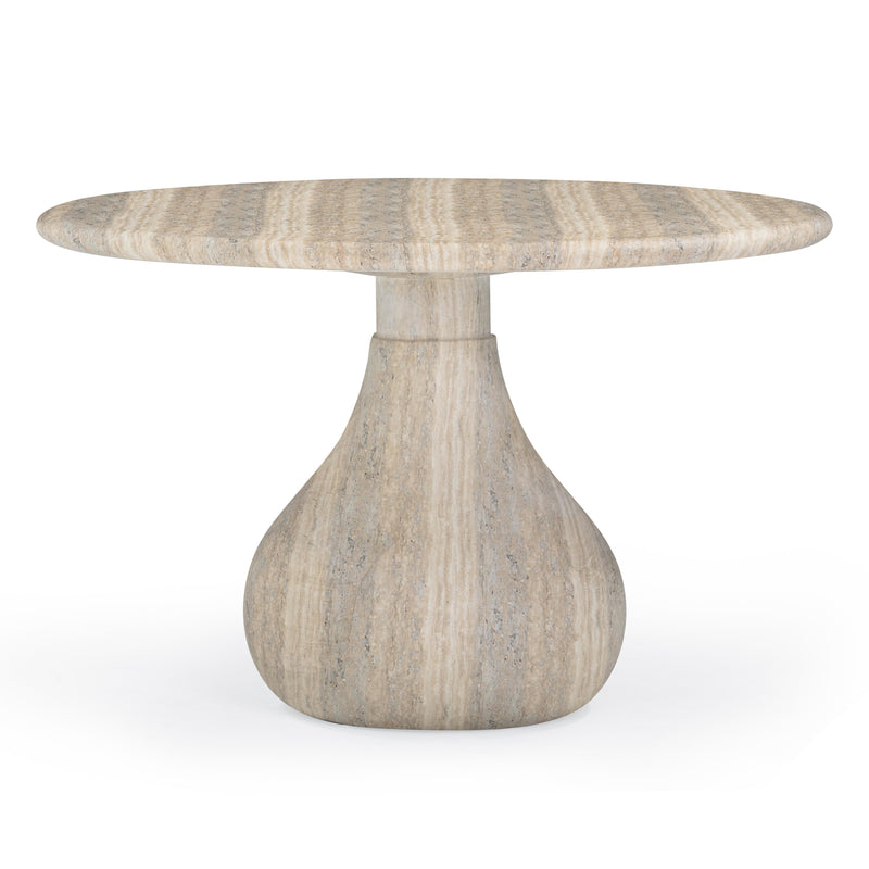 Smooch Faux Travertine Indoor / Outdoor 47" Round Dining Table