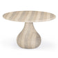 Smooch Faux Travertine Indoor / Outdoor 47" Round Dining Table