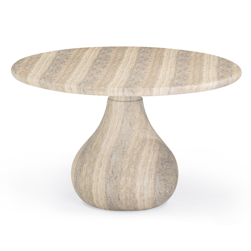 Smooch Faux Travertine Indoor / Outdoor 47" Round Dining Table