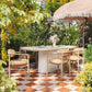 Annika Textured Contract-Grade Fabric Outdoor Dining Arm Chair - Peach