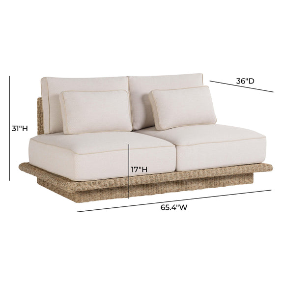 Mora Cream Outdoor Sofa - 65"