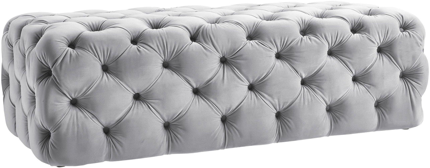 Kaylee Grey Velvet Ottoman