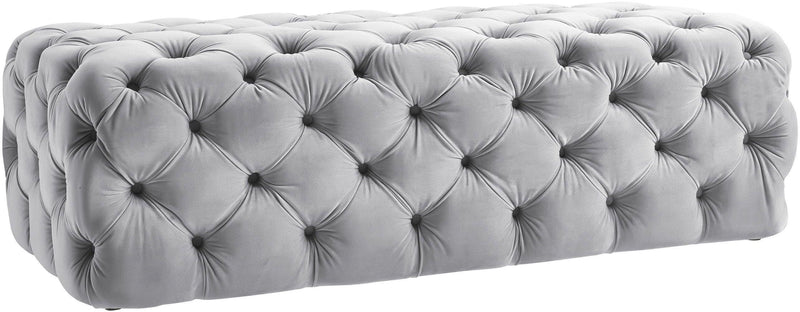 Kaylee Grey Velvet Ottoman