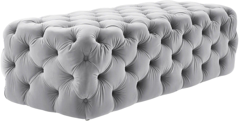 Kaylee Grey Velvet Ottoman