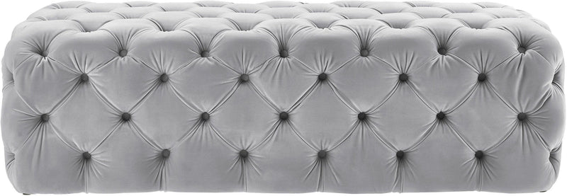 Kaylee Grey Velvet Ottoman