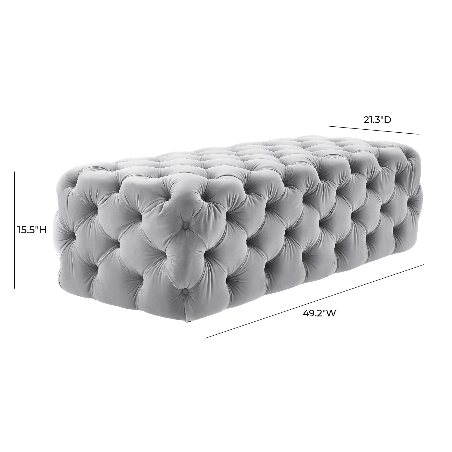 Kaylee Grey Velvet Ottoman