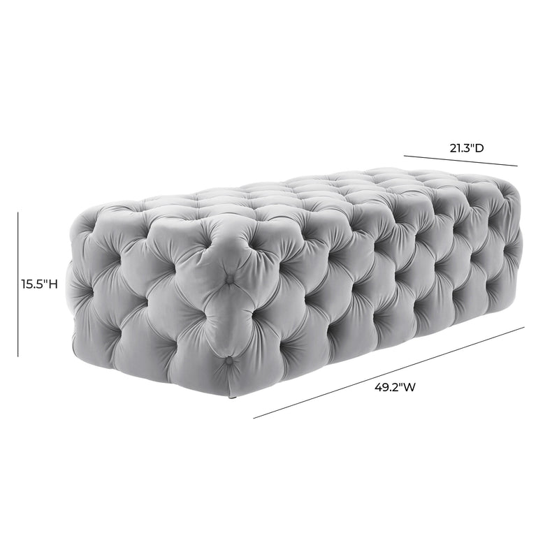 Kaylee Grey Velvet Ottoman