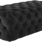Kaylee Black Velvet Ottoman