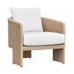 Alexa Rattan Performance Fabric Outdoor Accent Chair - Cream/Natural