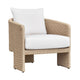 Alexa Rattan Performance Fabric Outdoor Accent Chair - Cream/Natural