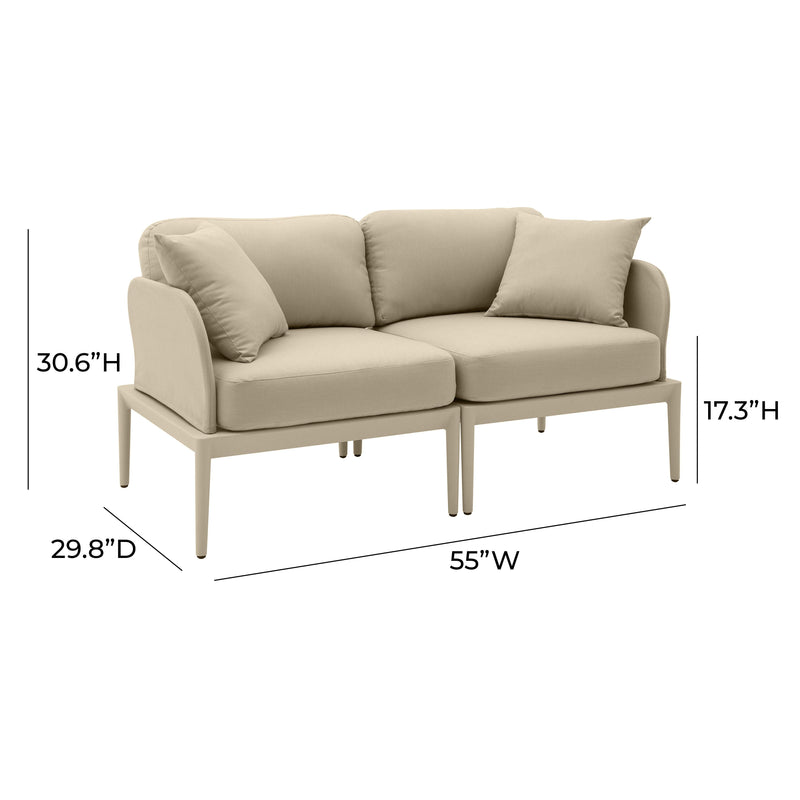 Kapri Taupe Modular Outdoor Loveseat