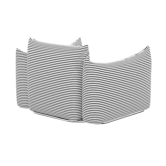 Saint Tropez Pearl and Black Striped Stuffed Outdoor Armchair