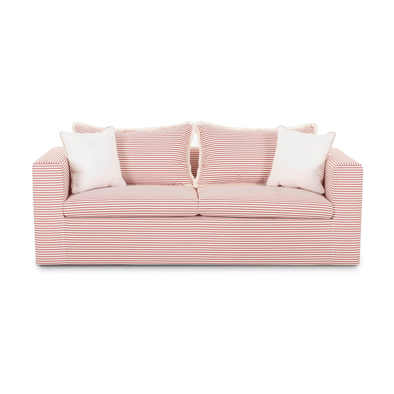 Salty Red Striped Indoor/Outdoor Sofa